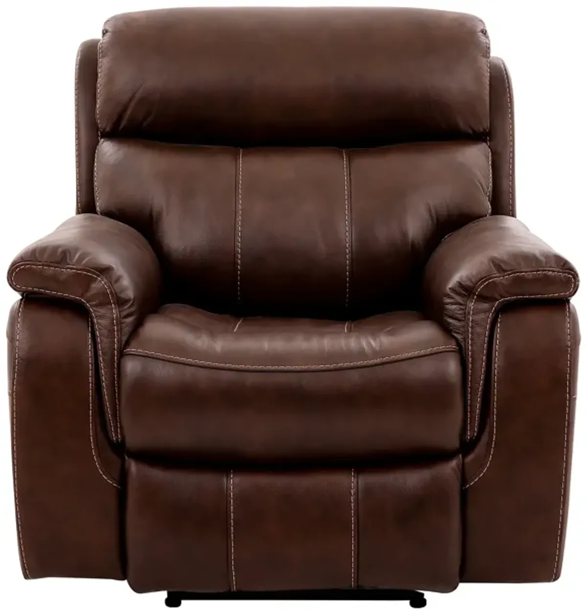 Montague Dual Power Headrest and Lumbar Support Recliner Chair in Genuine Brown Leather