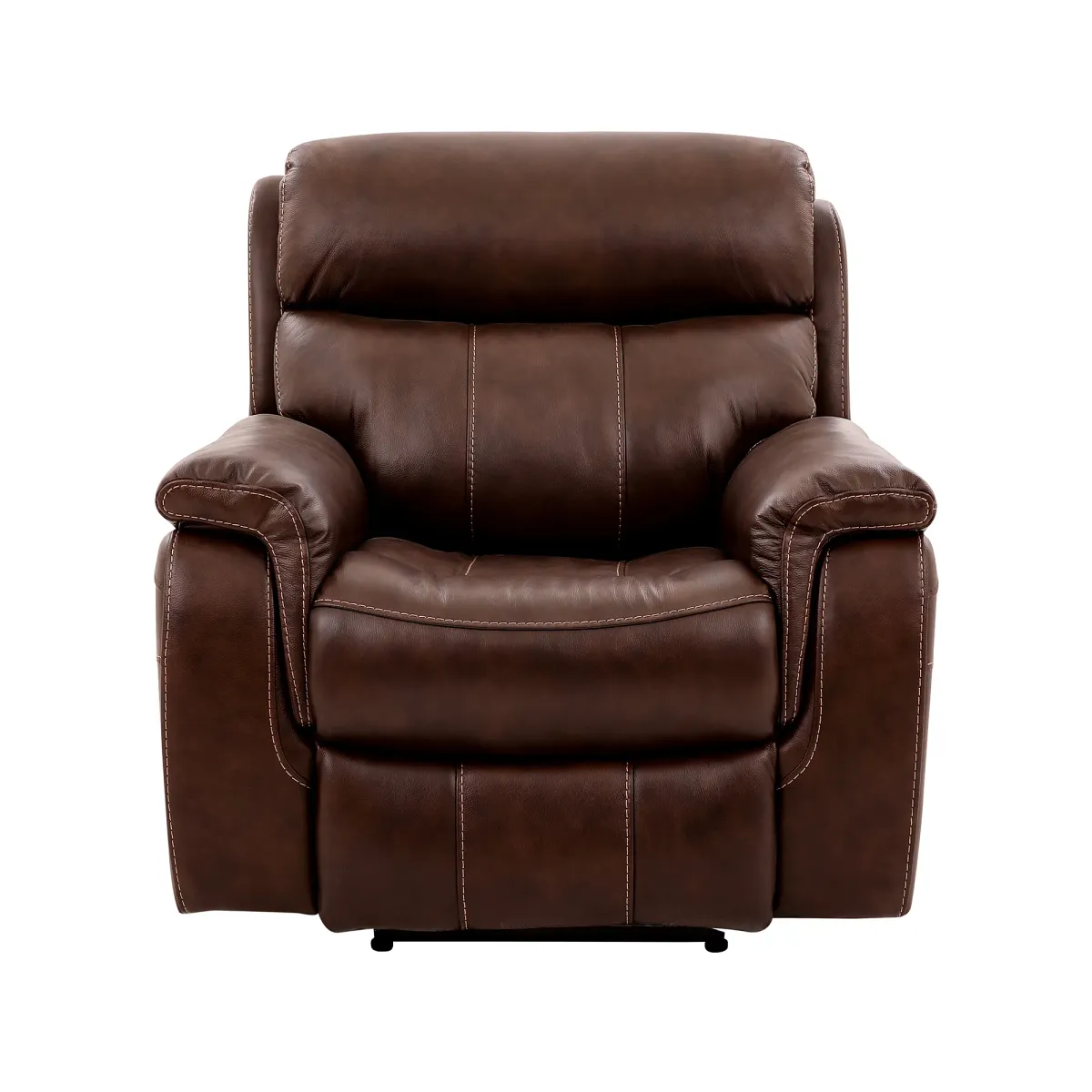 Montague Dual Power Headrest and Lumbar Support Recliner Chair in Genuine Brown Leather