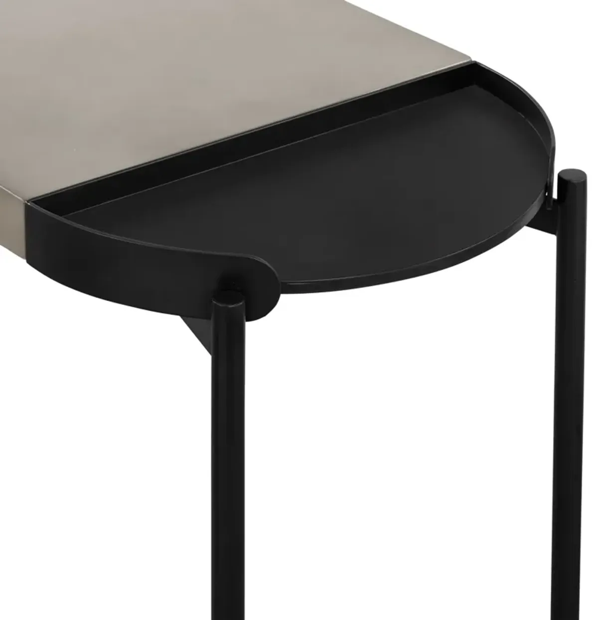 Dua Concrete and Black Metal Modern Console Table