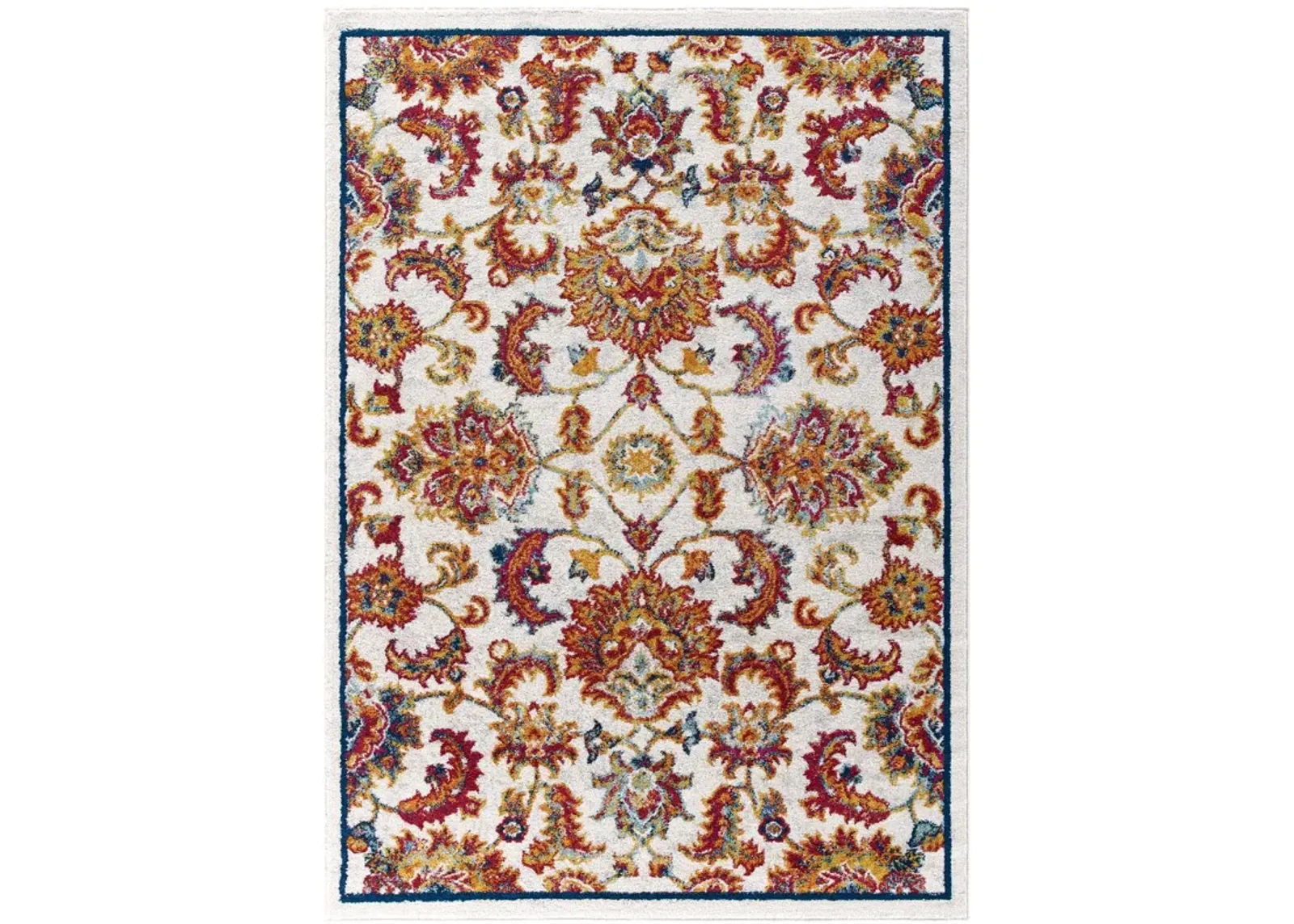 Entourage Azami Distressed Vintage Floral Lattice 5x8 Area Rug