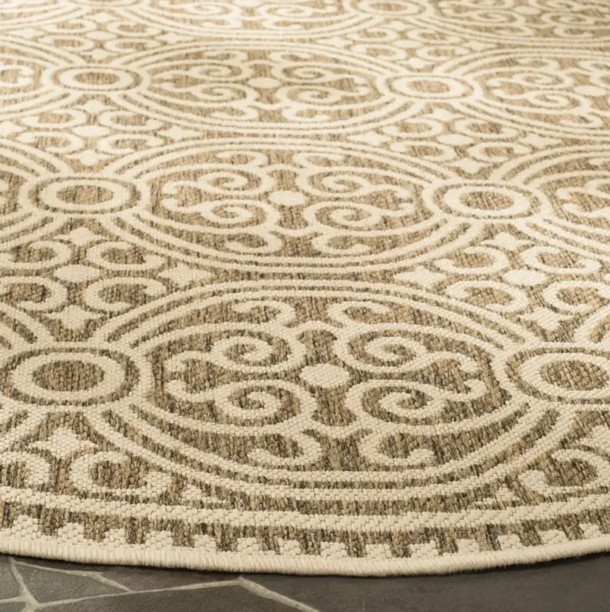 BEACH HOUSE 134 Beige 4' X 4' Round Round Rug