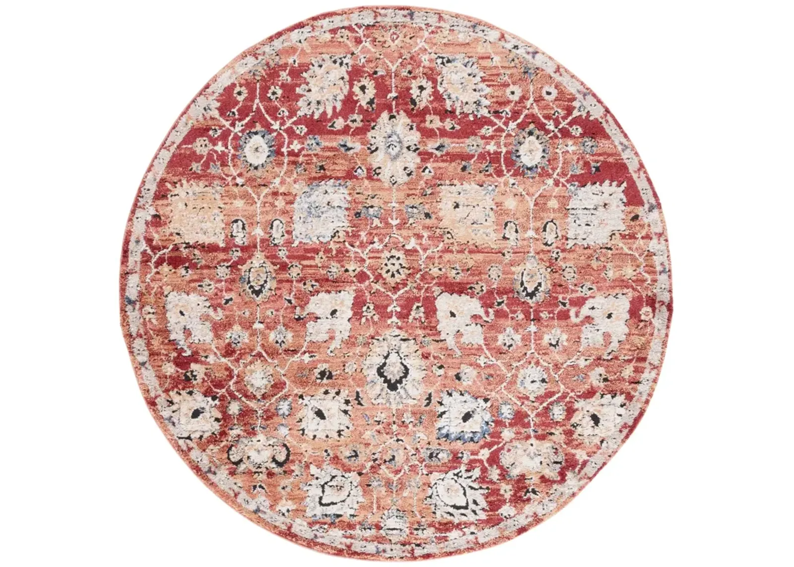 LUNA 107 RED  6'-7' x 6'-7' Round Round Rug