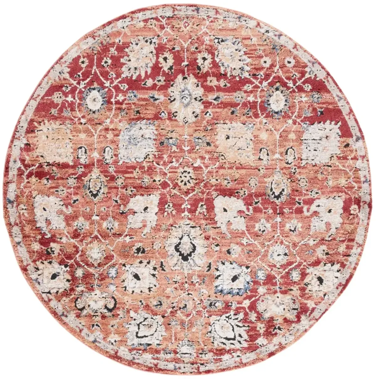 LUNA 107 RED  6'-7' x 6'-7' Round Round Rug