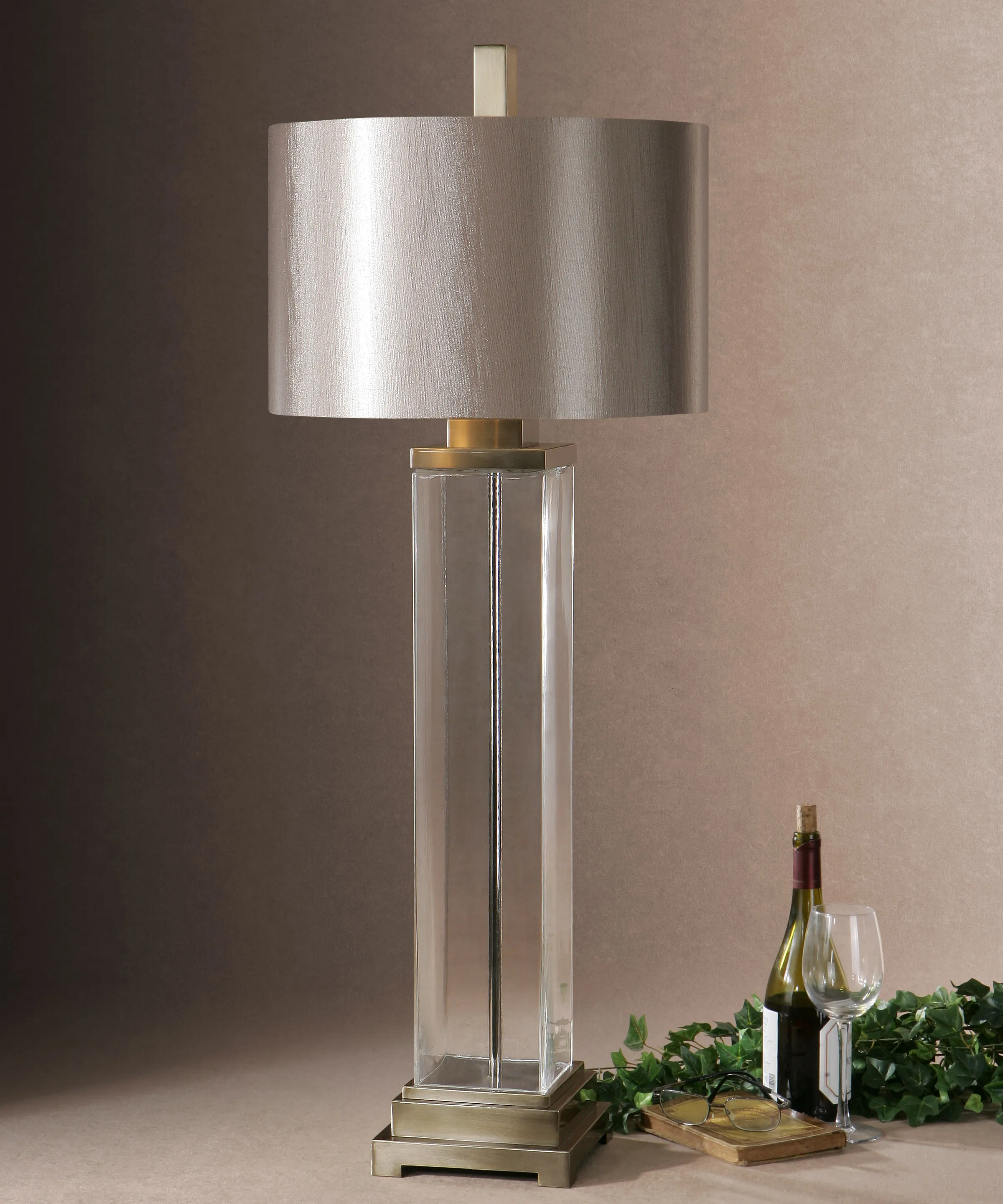 Drustan Clear Glass Table Lamp