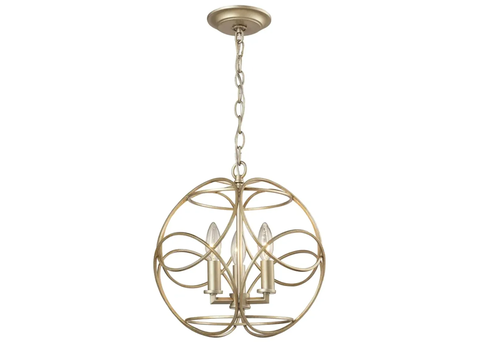 Chandette 14" Wide 3-Light Pendant - Aged Silver