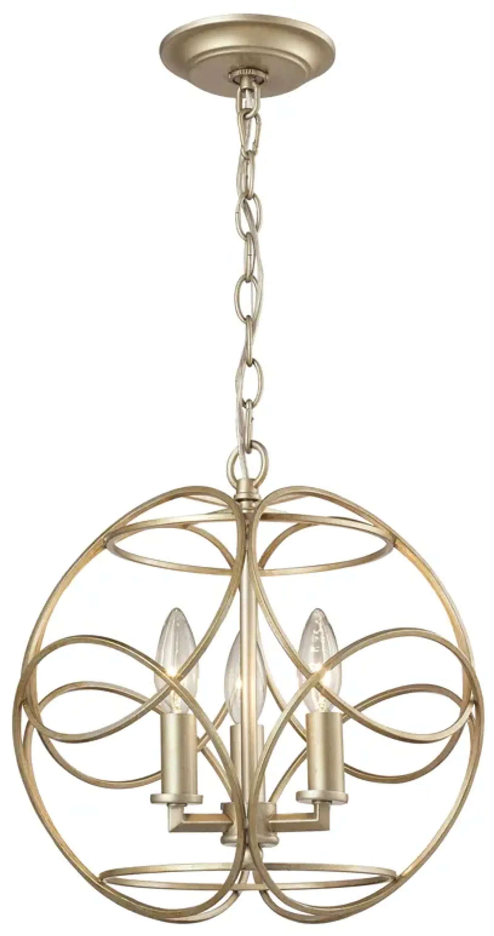 Chandette 14" Wide 3-Light Pendant - Aged Silver