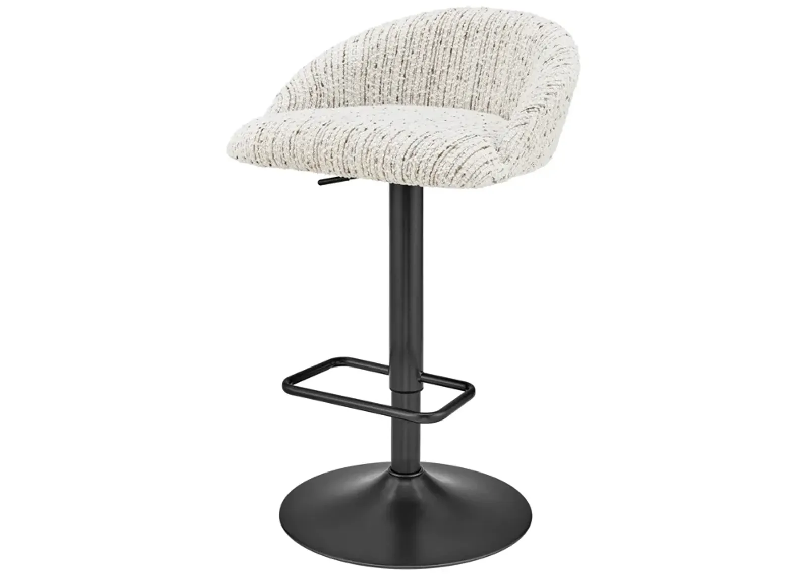 Jorrell KD Fabric Gaslift Swivel Bar Stool, Zenith White