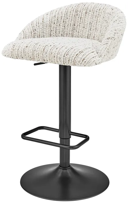 Jorrell KD Fabric Gaslift Swivel Bar Stool, Zenith White