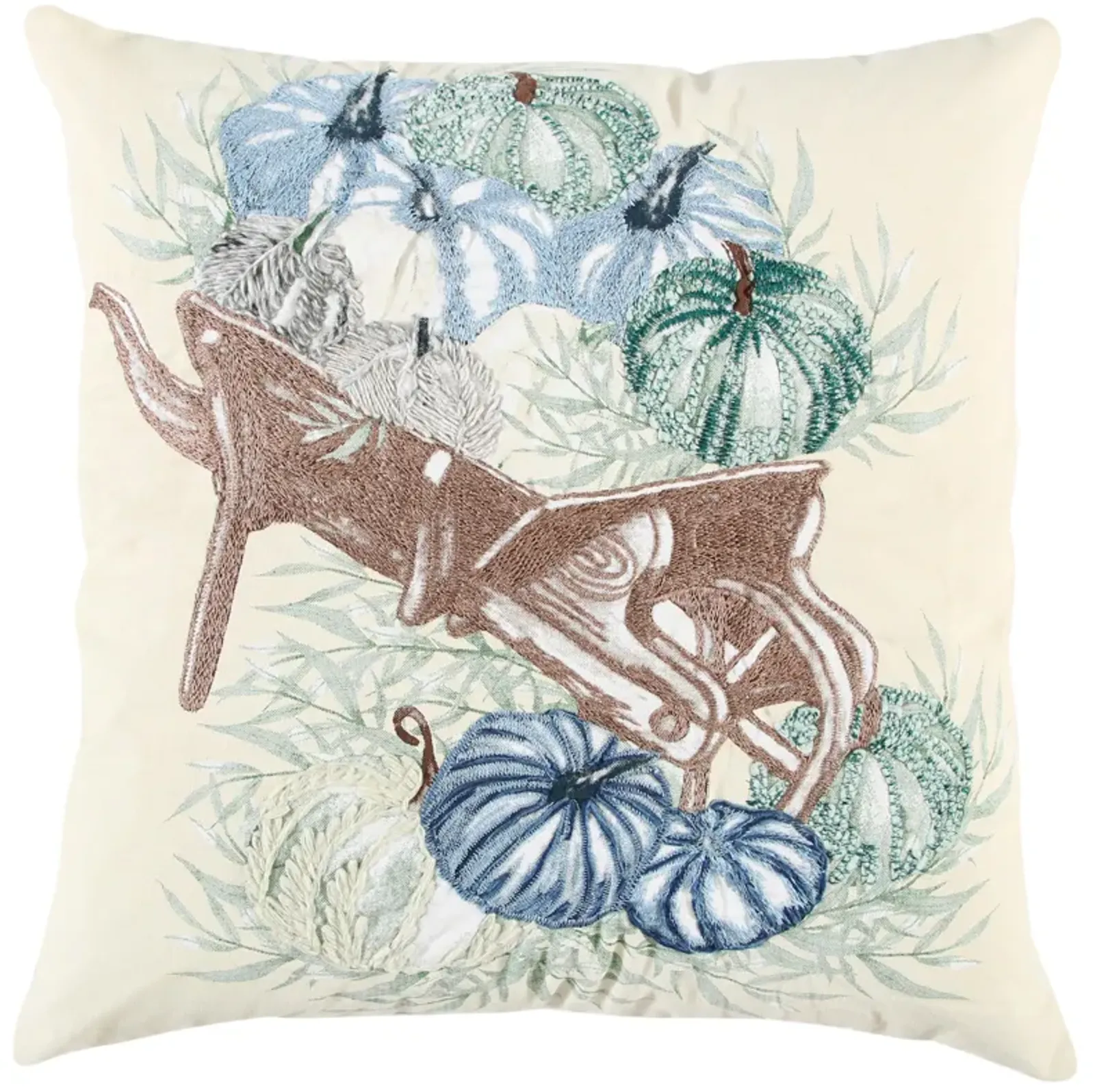 HARVEST 2021 Pumpkins Blue Pillow