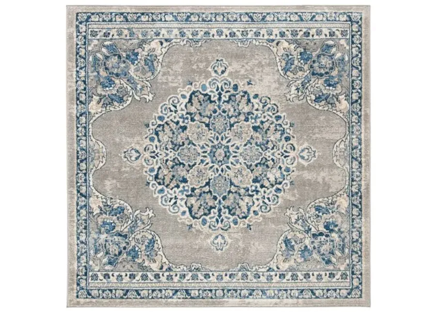 Brentwood 867 Light Grey / Blue 9' X 9' Square Square Powerloomed Rug