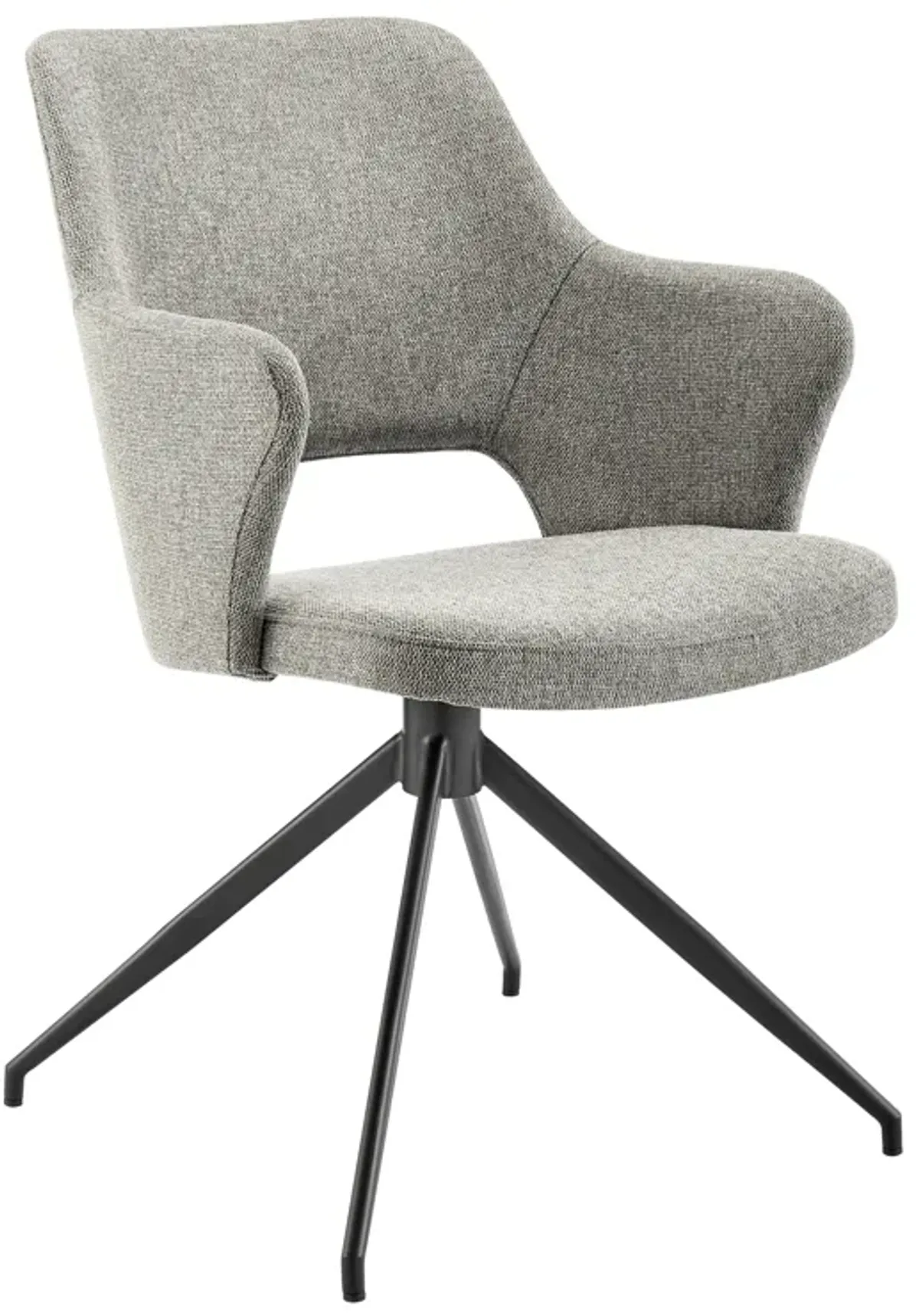 Darcie Armchair In Light Gray Fabric and Black Base - Set of 1