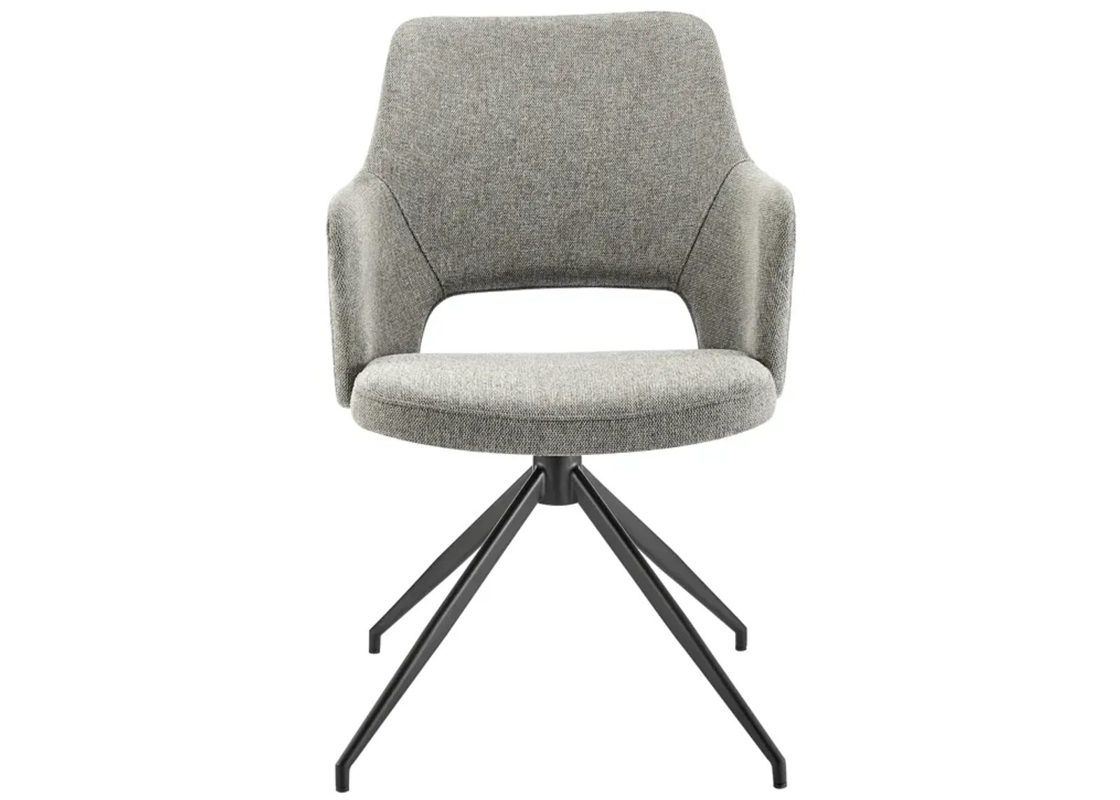 Darcie Armchair In Light Gray Fabric and Black Base - Set of 1