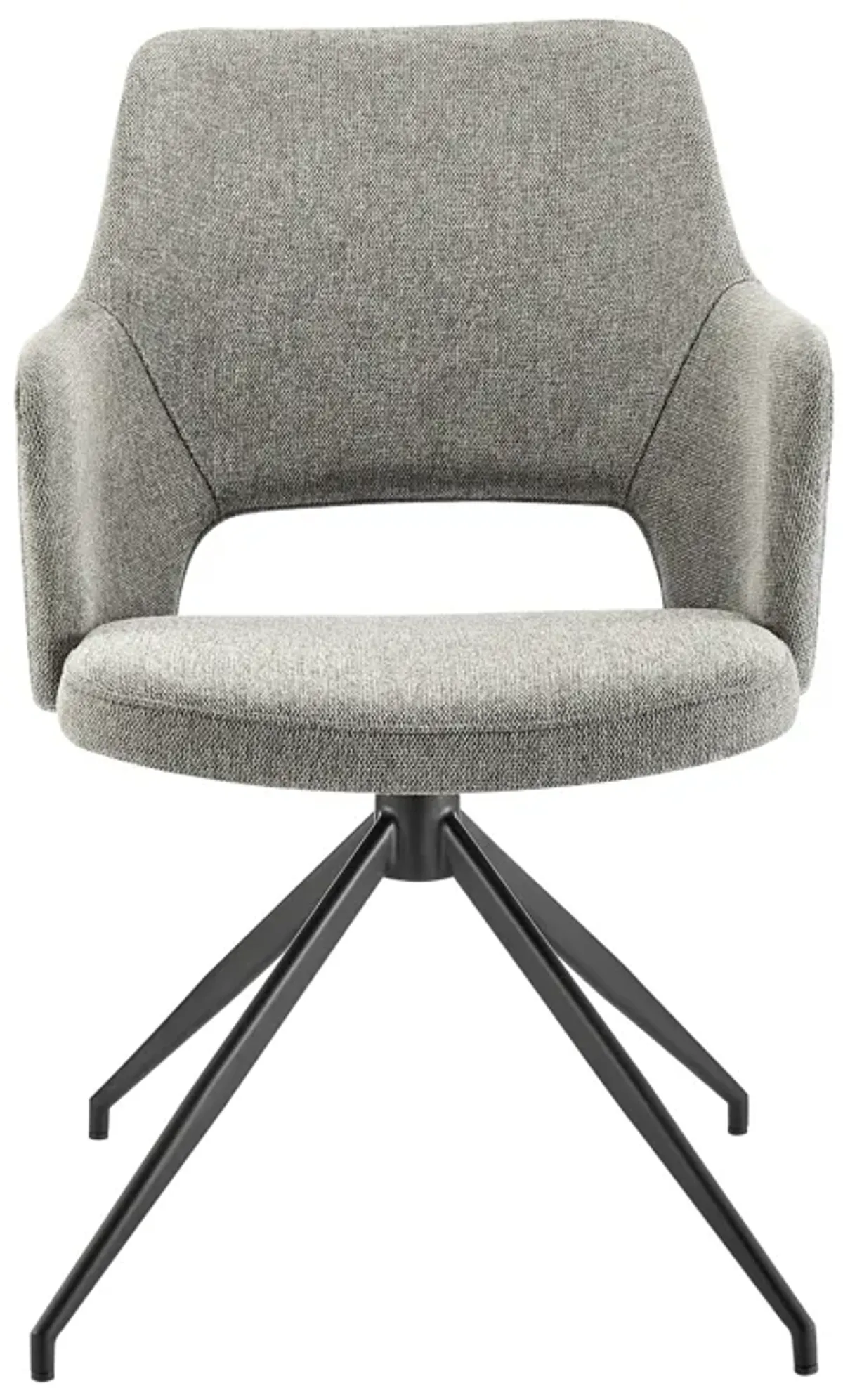 Darcie Armchair In Light Gray Fabric and Black Base - Set of 1