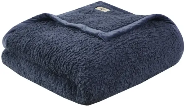 Woolrich Burlington Navy Berber Blanket
