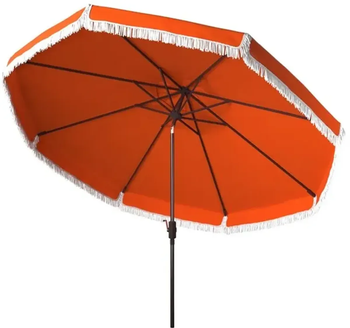 MILAN FRINGE 9FT CRANK OUTDOOR PUSH BUTTON TILT UMBRELLA