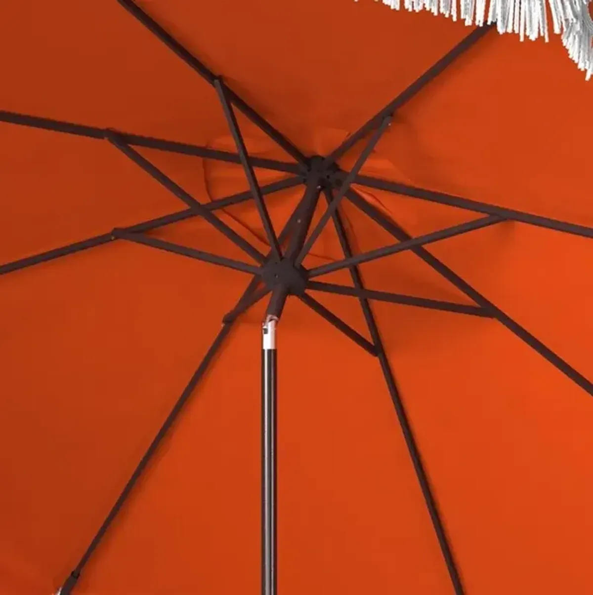 MILAN FRINGE 9FT CRANK OUTDOOR PUSH BUTTON TILT UMBRELLA