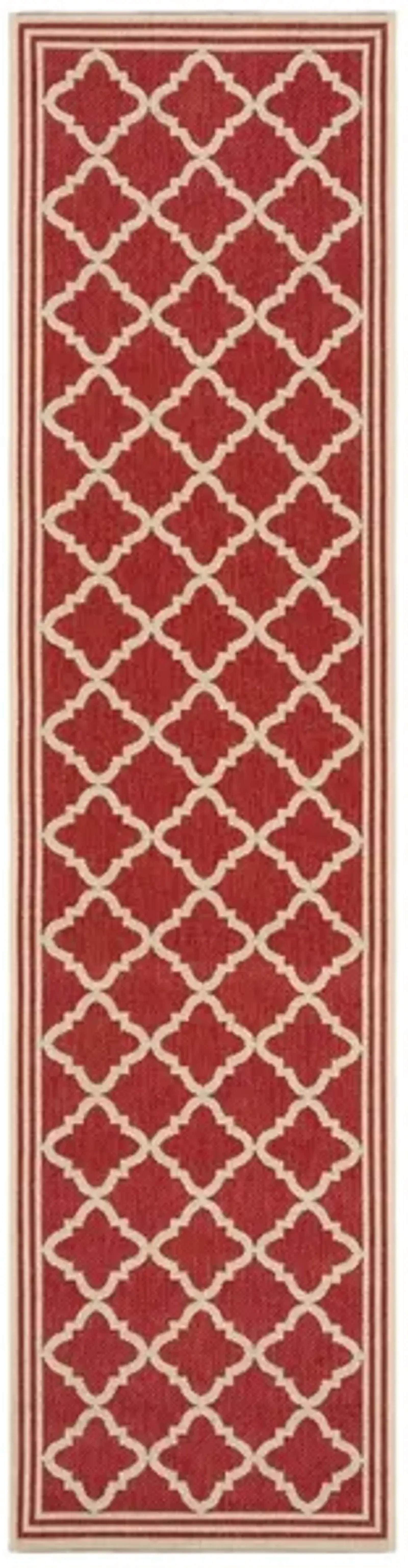 Safavieh BEACH HOUSE Collection BHS121Q-210 Red / Creme 2'-2" X 10'