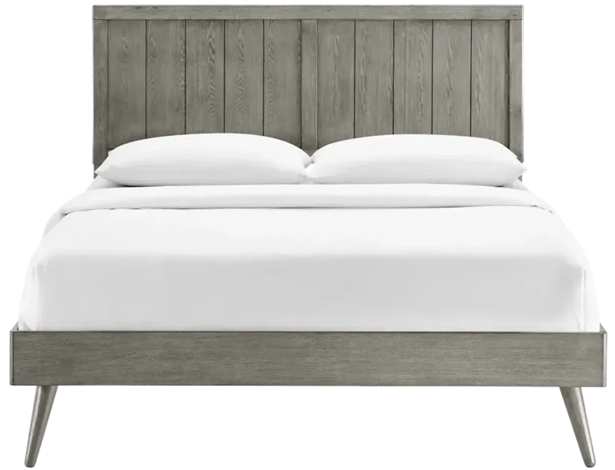 Alana Full Wood Platform Bed With Splayed Legs