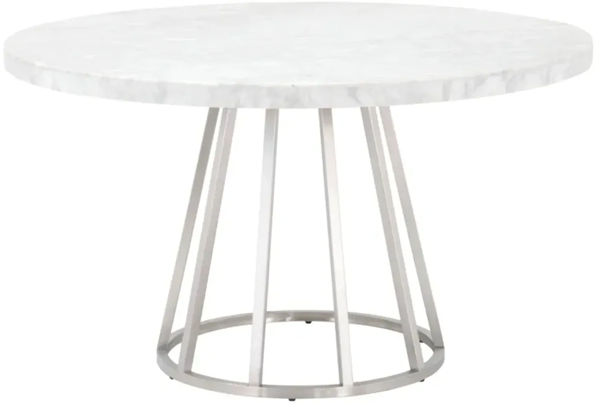 Turino 54" Round Dining Table Carrera Top