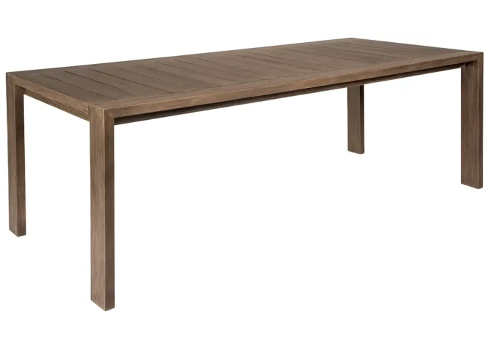 Relic Outdoor Patio Dining Table in Weathered Eucalyptus Wood