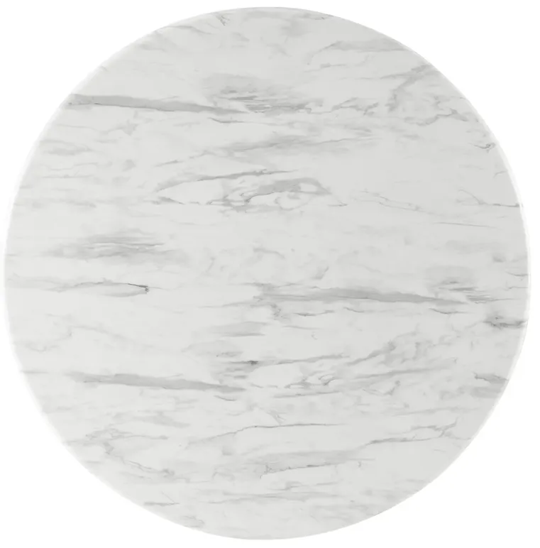 Traverse 50" Round Performance Artificial Marble Dining Table