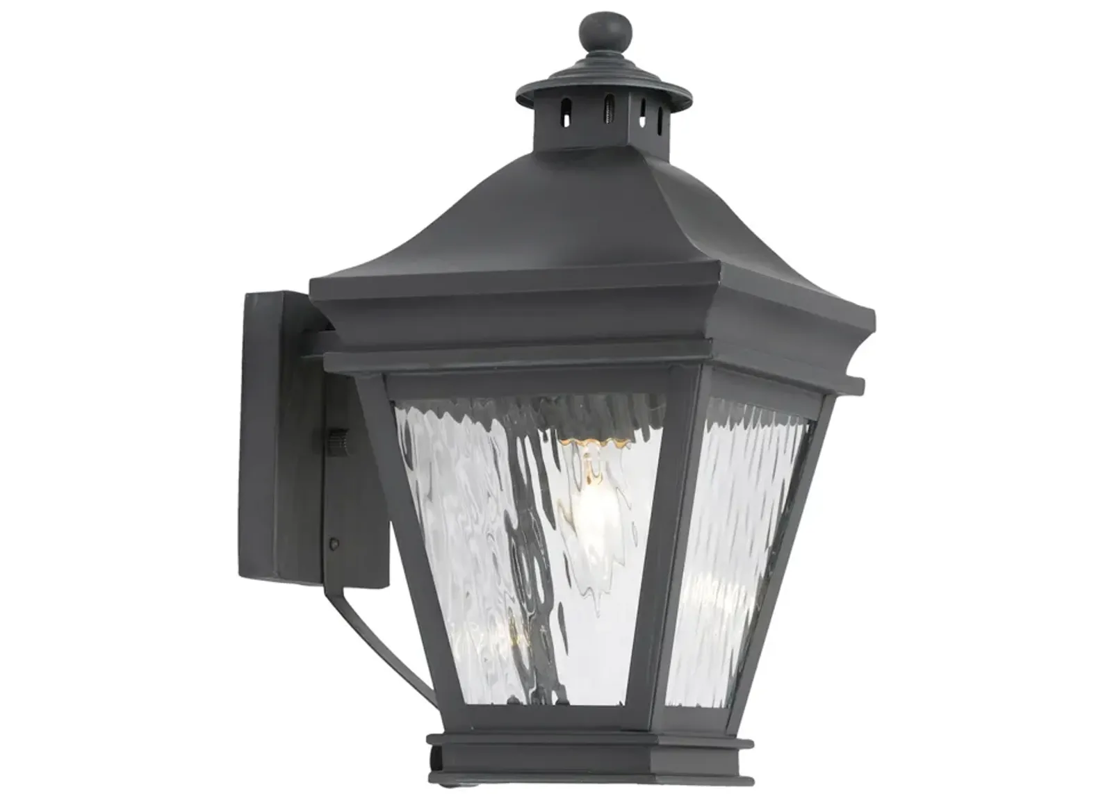 Landings 1-Light Outdoor Wall Lantern in Charcoal