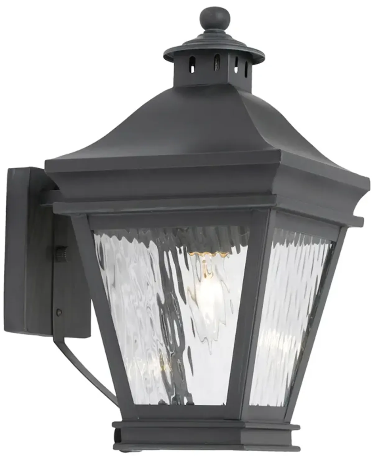 Landings 1-Light Outdoor Wall Lantern in Charcoal