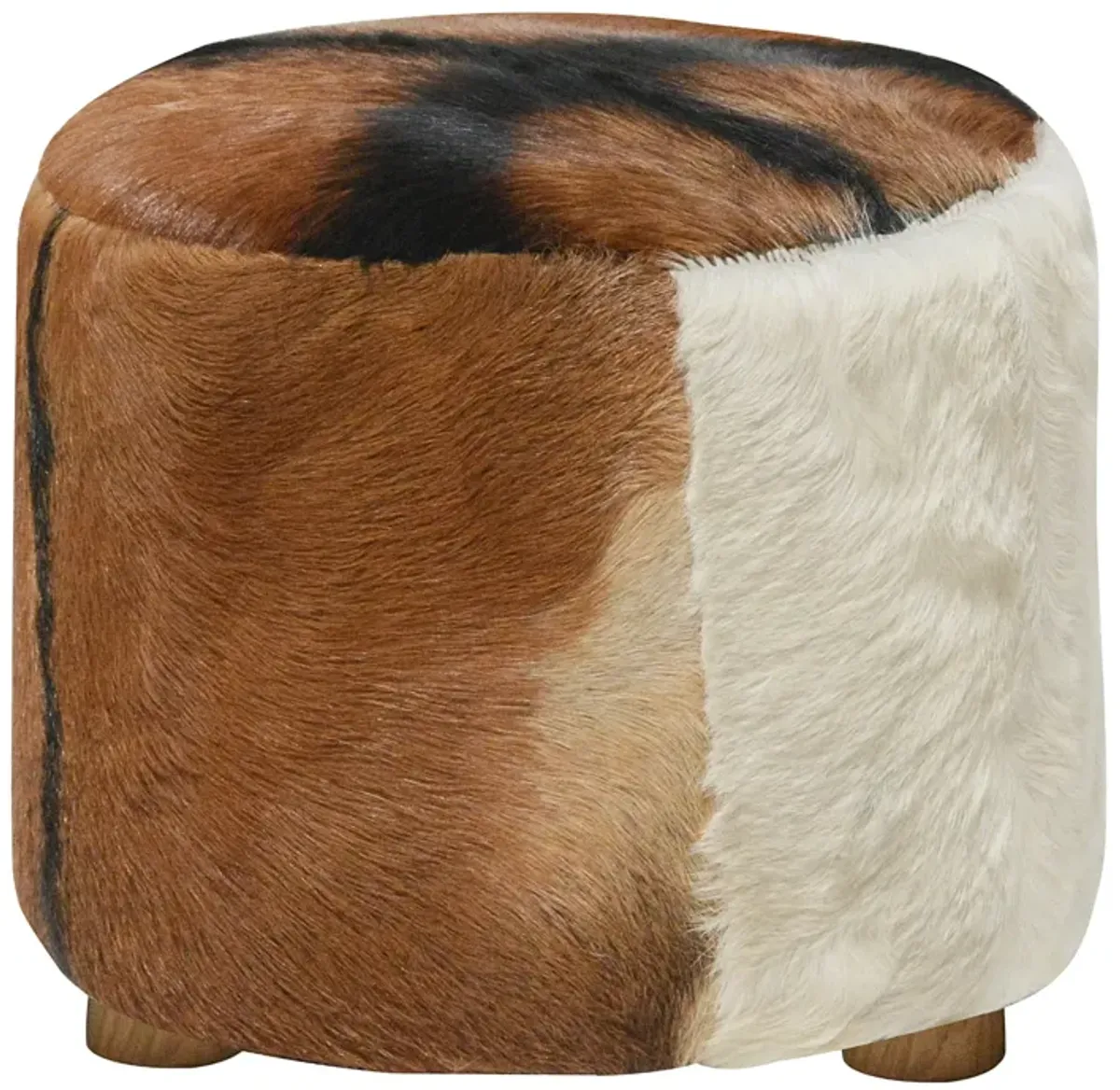 18" Cowhide Ottoman, Multi