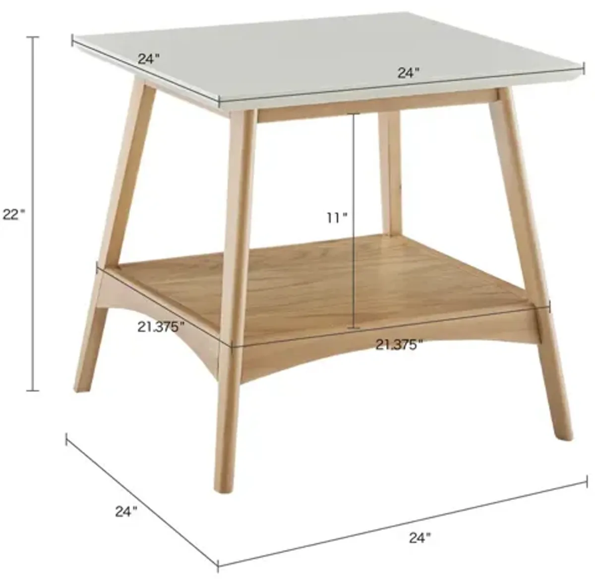 Madison Park Parker Off-White/Natural End Table