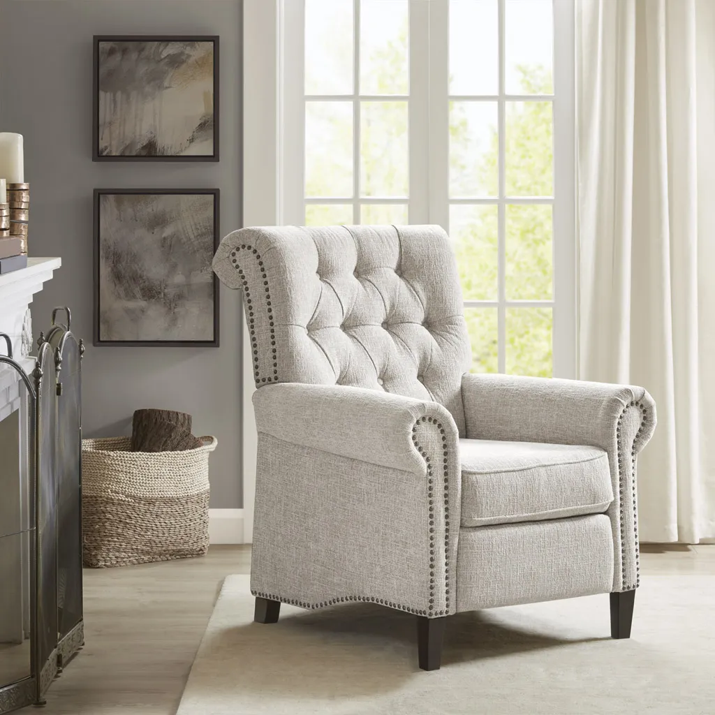 Madison Park Aidan Cream Push Back Recliner