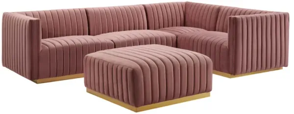Conjure Channel Tufted Performance Velvet 5-Piece Sectional