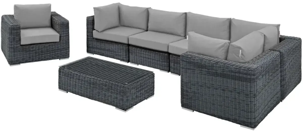 Summon 7 Piece Outdoor Patio Sunbrella® Sectional Set