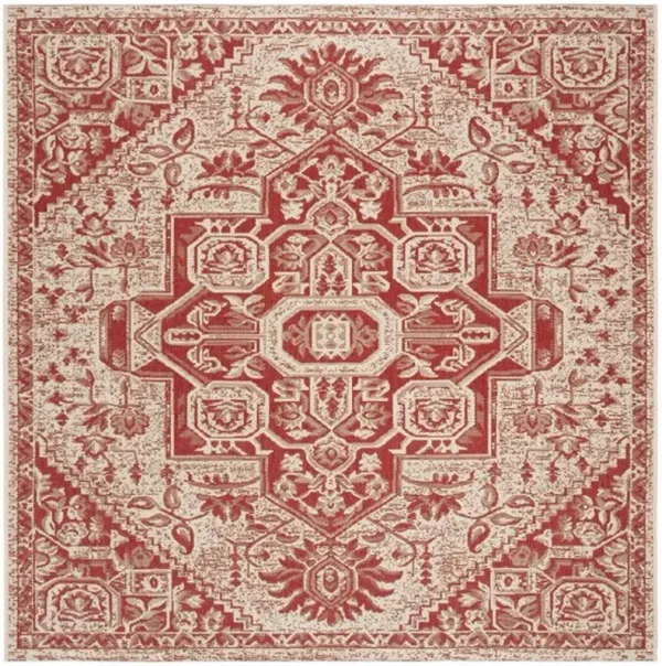 LINDEN 138 Collection LND138Q-8SQ Red / Creme 8' X 8' Square
