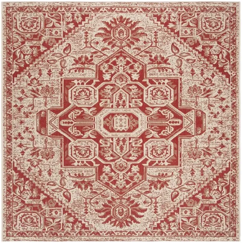 LINDEN 138 Collection LND138Q-8SQ Red / Creme 8' X 8' Square