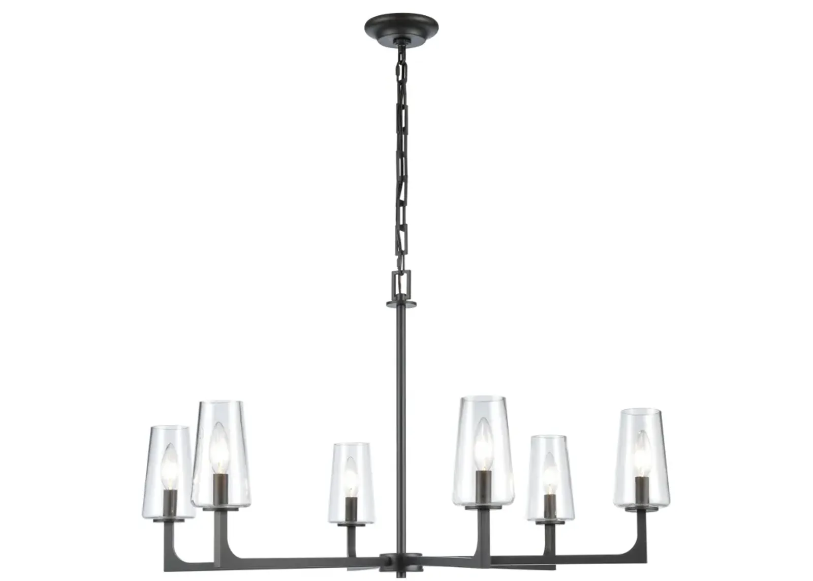 Fitzroy 34'' Wide 6-Light Chandelier - Matte Black