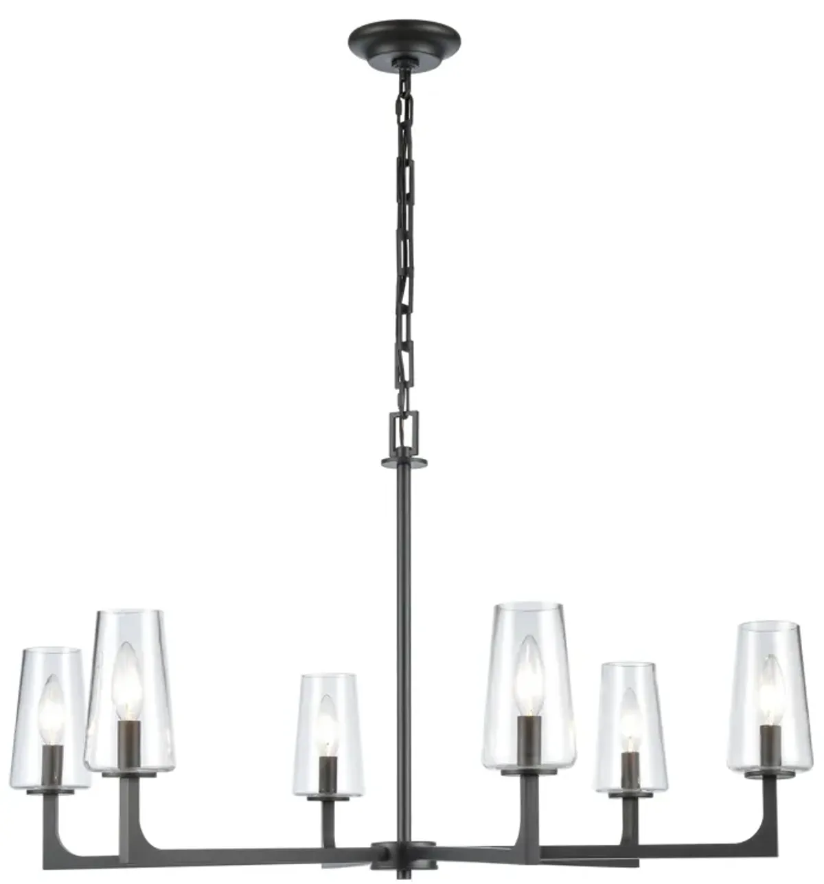 Fitzroy 34'' Wide 6-Light Chandelier - Matte Black