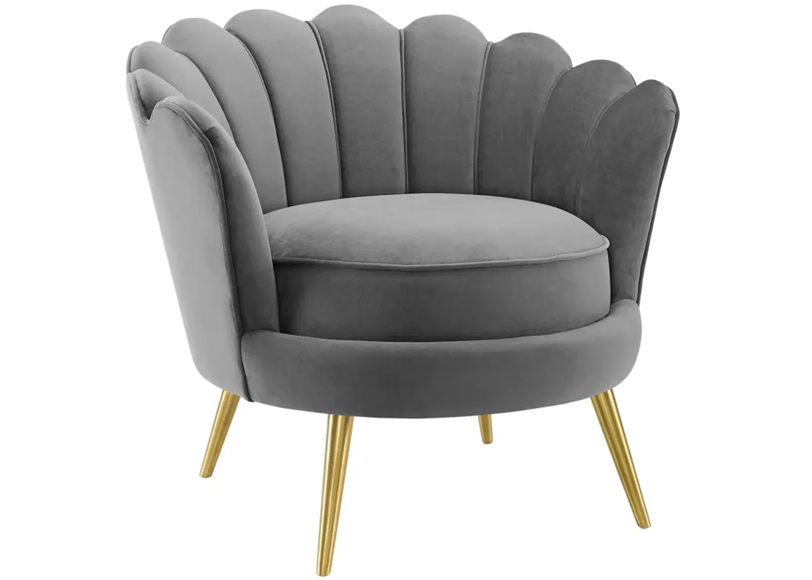 Admire Scalloped Edge Performance Velvet Accent Armchair