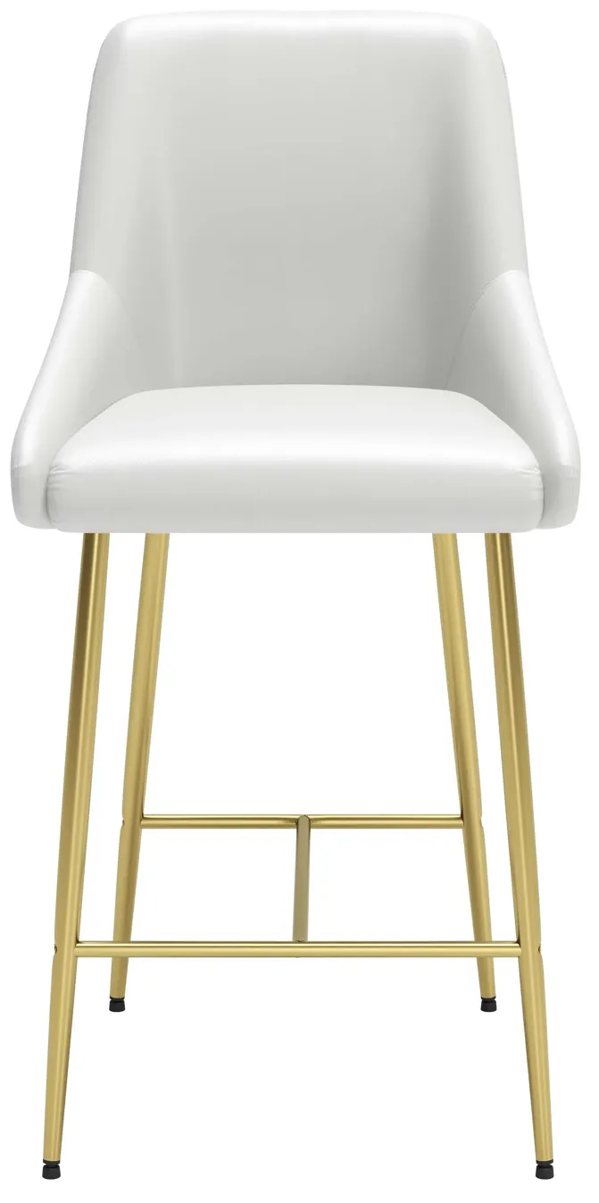 Madelaine Counter Stool White & Gold