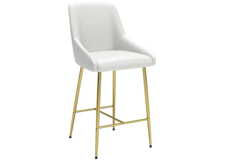 Madelaine Counter Stool White & Gold