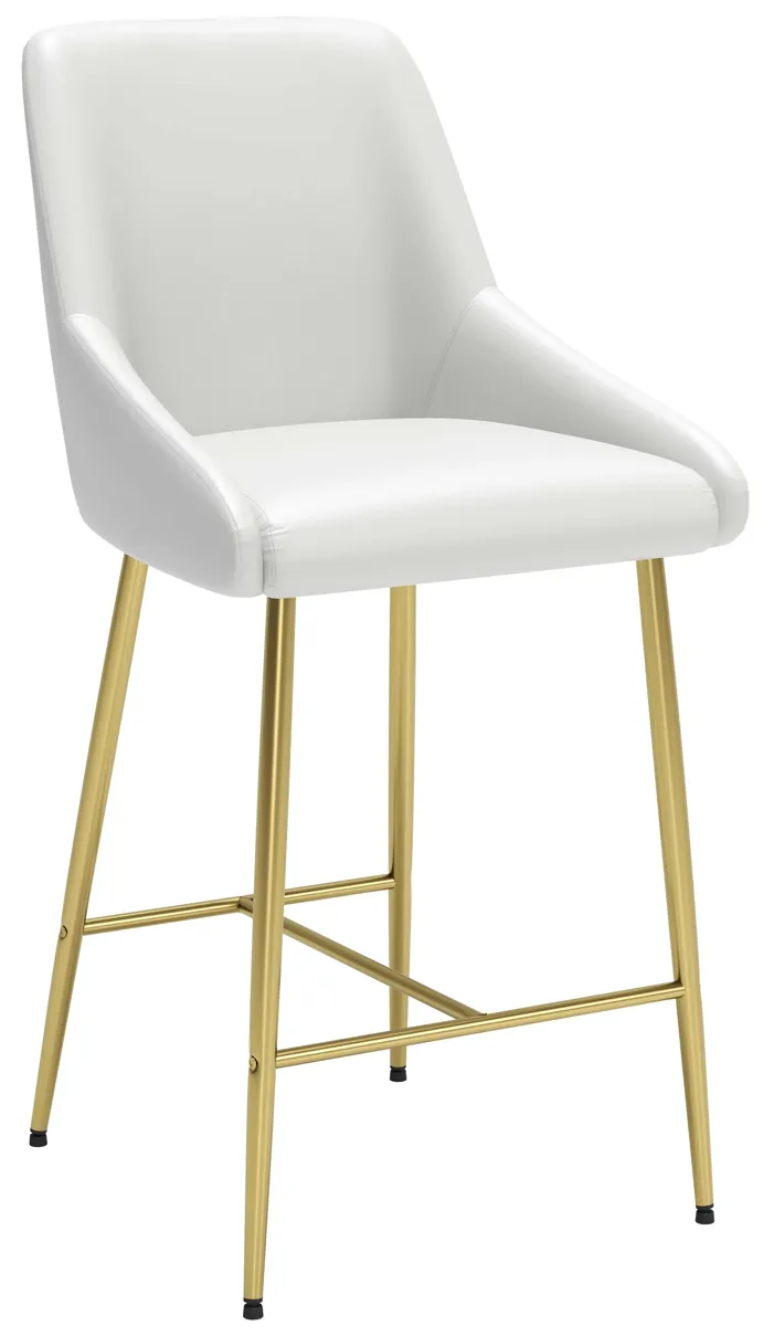 Madelaine Counter Stool White & Gold