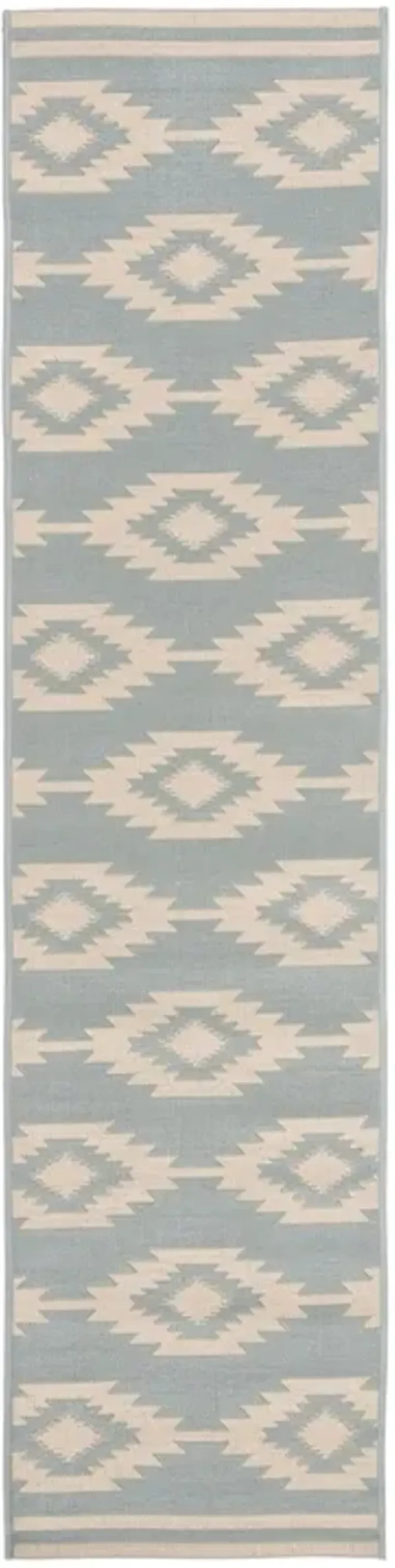LINDEN 171 Collection LND171L-28 Cream / Aqua 2'-2" X 8'