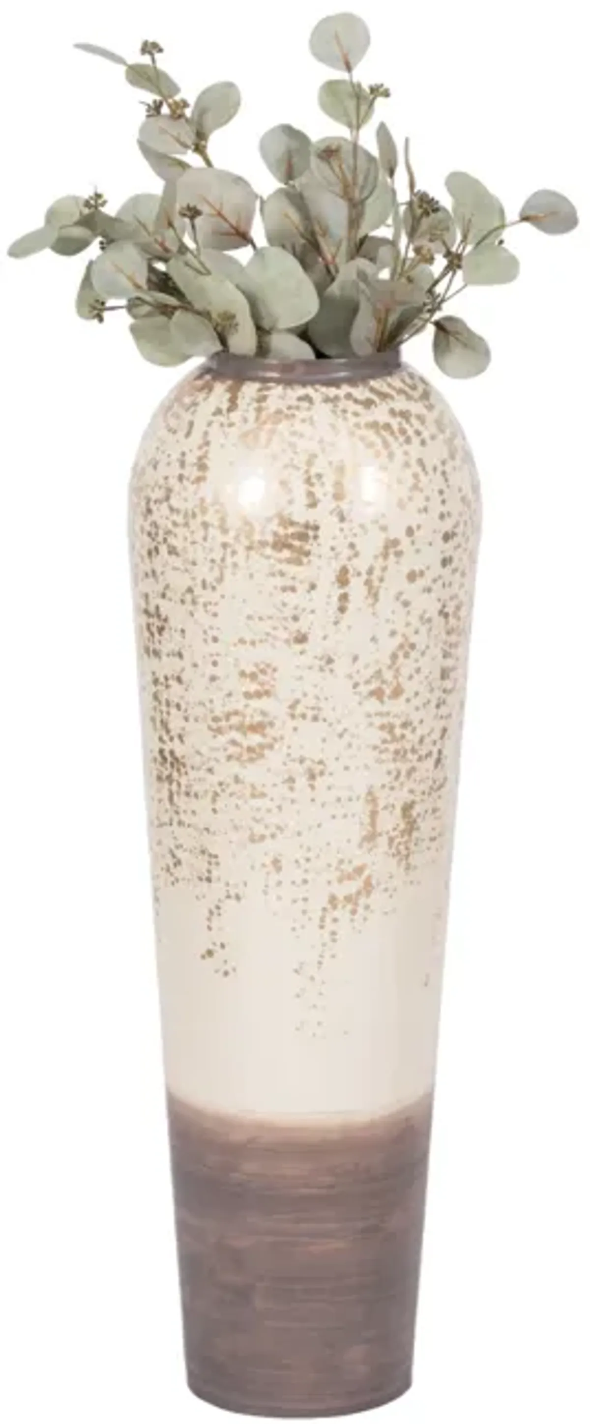 33" Opulence Metal Floor Vase, Grey Multi