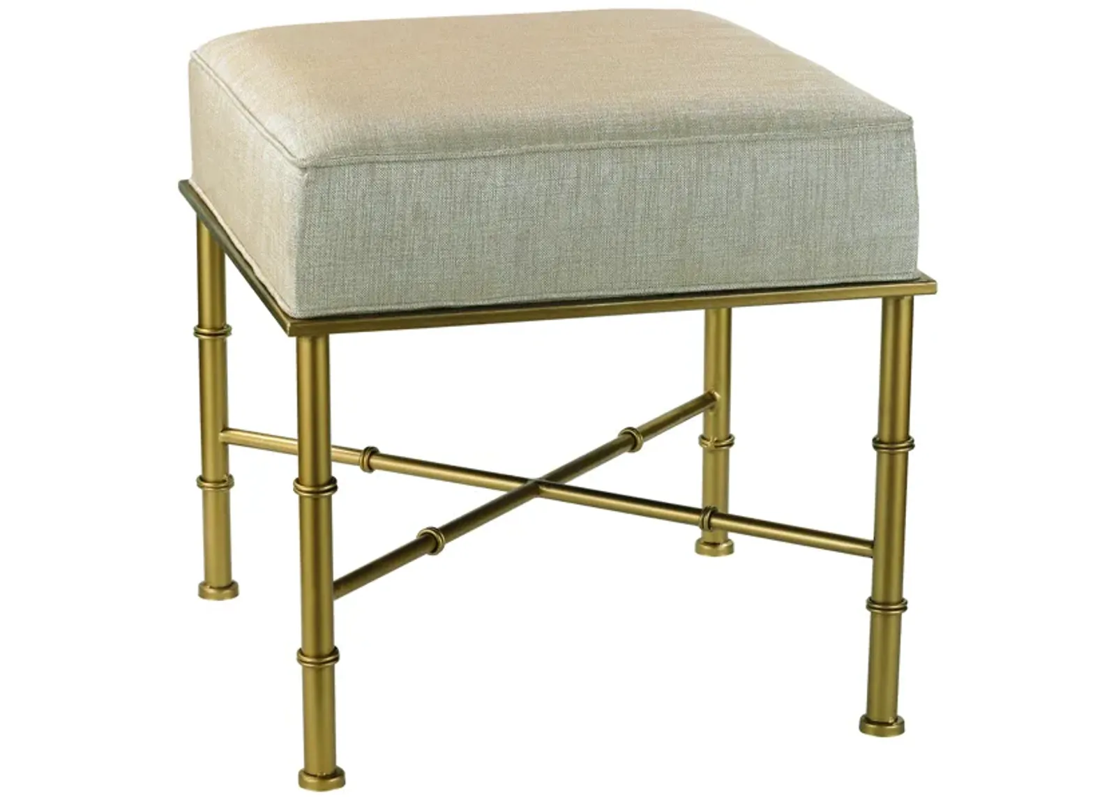 Gold Cane Stool - Metallic Cream