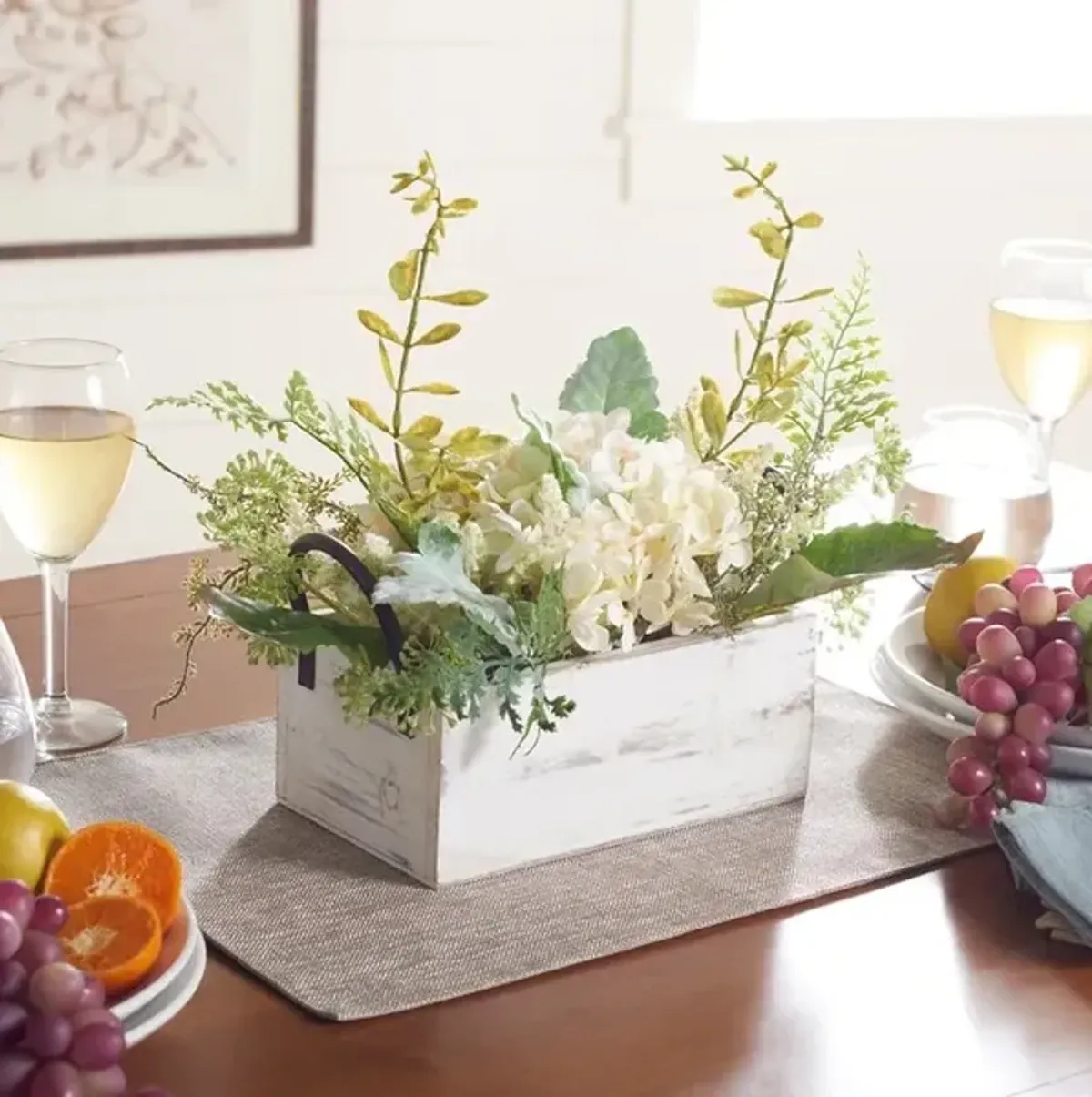 Faux 13 Inch Hydrangea Potted Arrangement