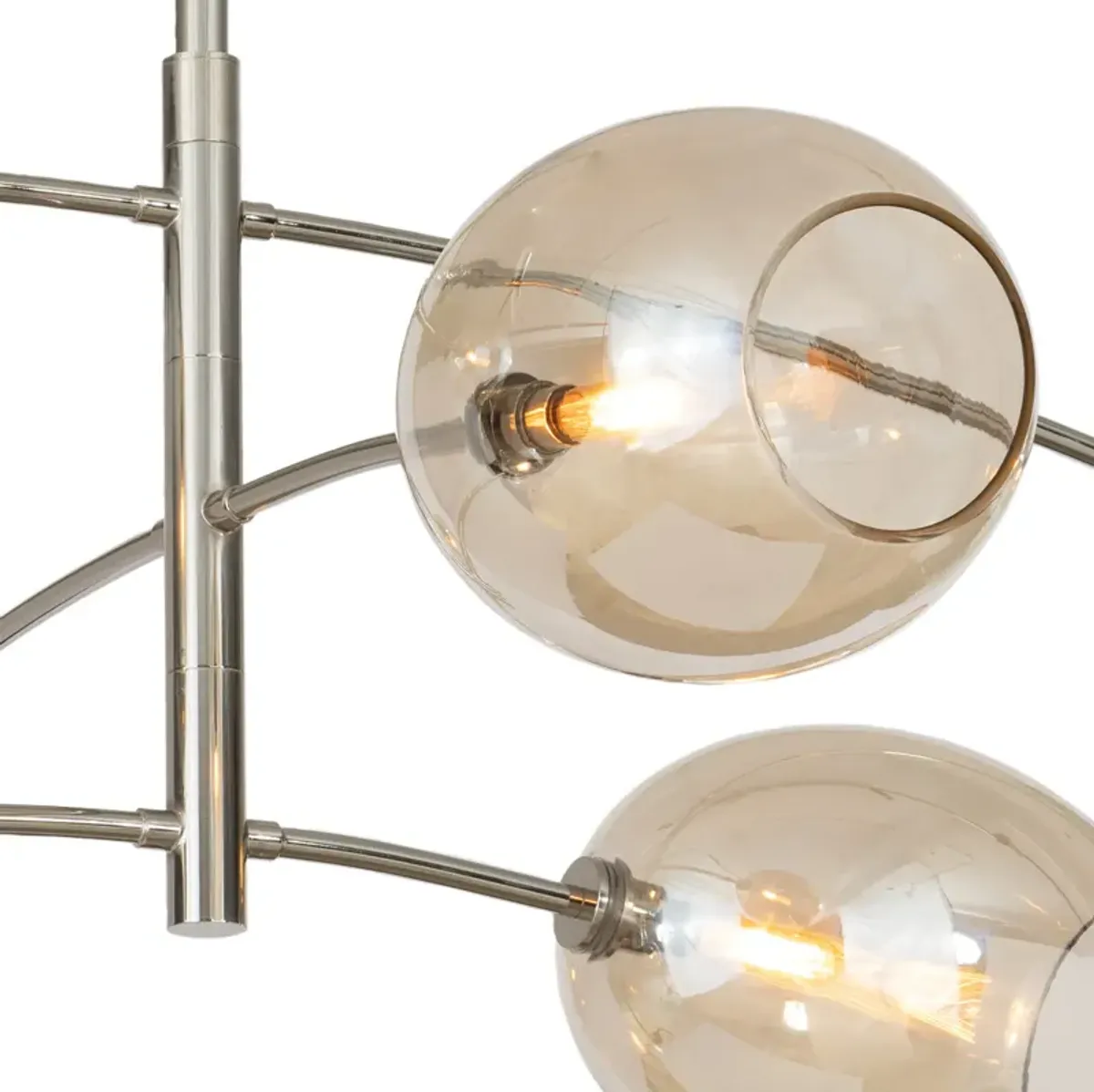 Artemis Chandelier (Polished Nickel with Champagne Glass)