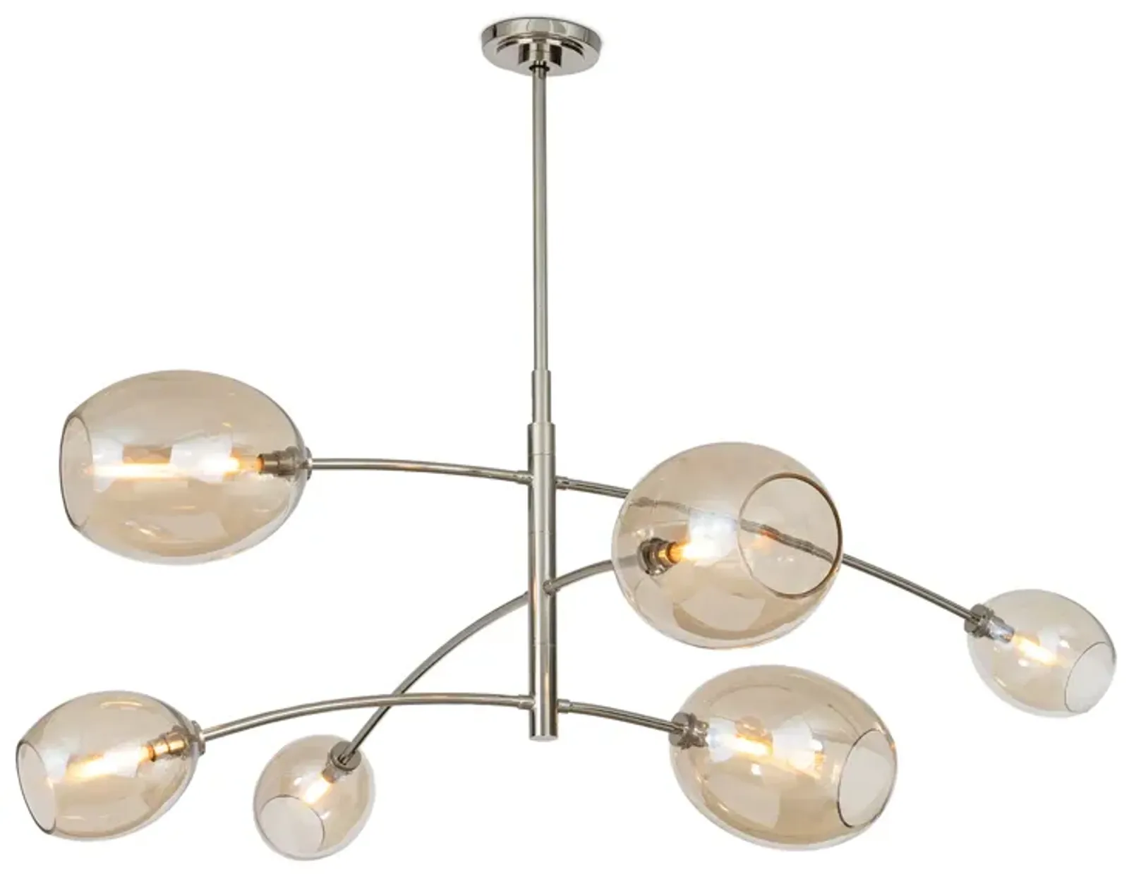 Artemis Chandelier (Polished Nickel with Champagne Glass)