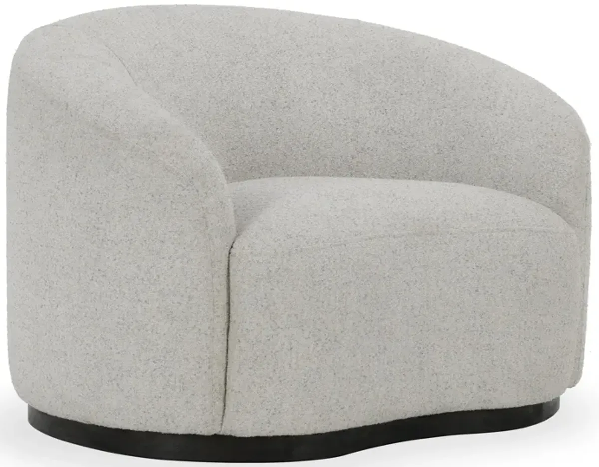 Beverly Ivory Boucle Fabric Upholstered Swivel Accent Chair