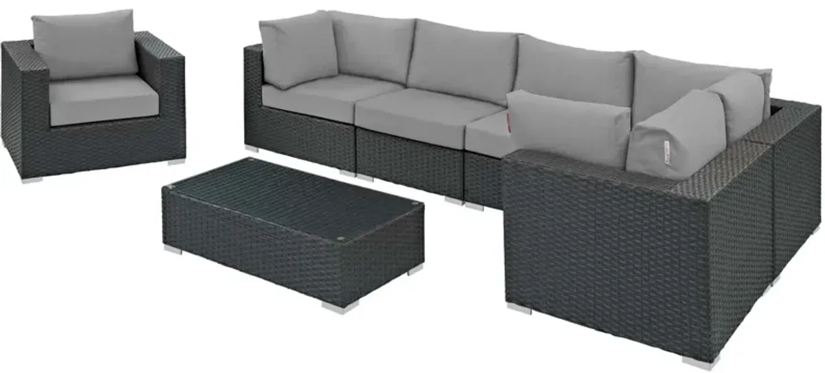 Sojourn 7 Piece Outdoor Patio Sunbrella® Sectional Set