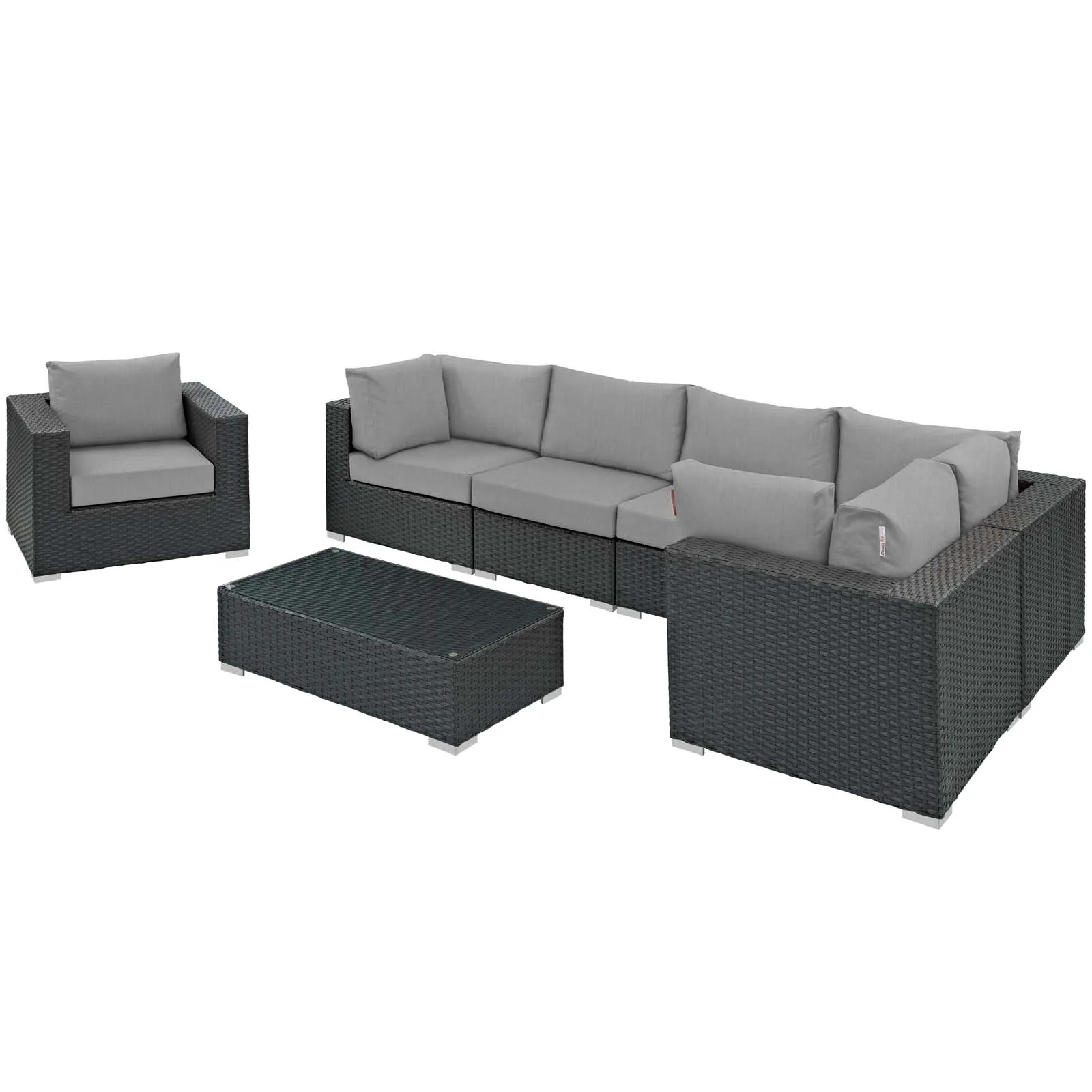 Sojourn 7 Piece Outdoor Patio Sunbrella® Sectional Set