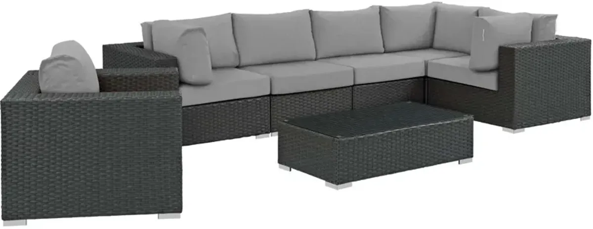 Sojourn 7 Piece Outdoor Patio Sunbrella® Sectional Set